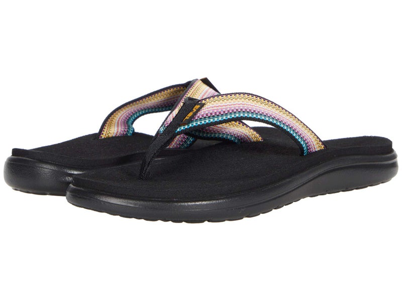 Teva Women's Voya Flip-Flop, Antiguous Black Multi, 10